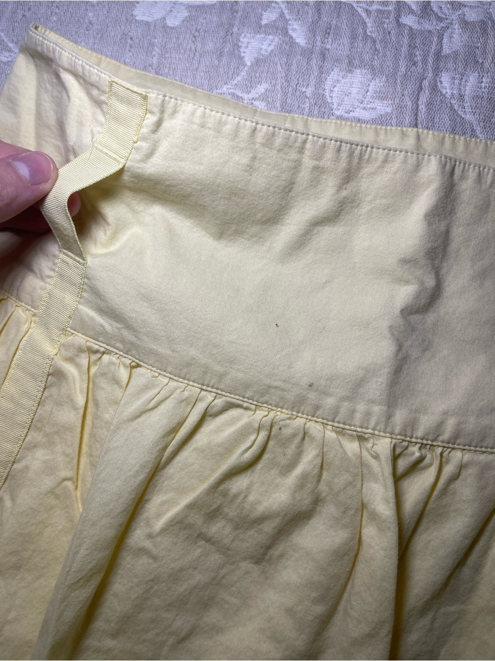 London Jean Women's Baby Yellow 100% Cotton Pleated Skirt Size 2 High Waist Belt - Picture 9 of 15
